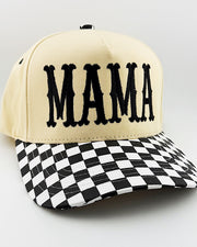 MAMA Black Check Trucker Hat