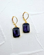 Mini Brittany Dark Amethyst Earrings