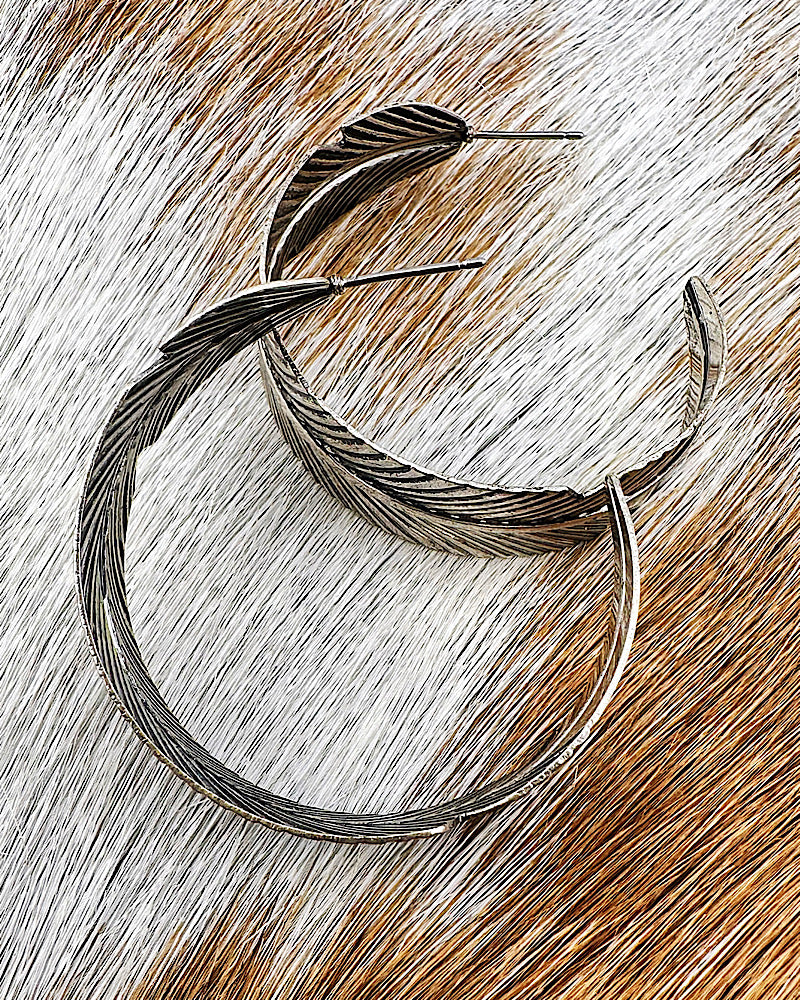 Spirit Feather Hoops