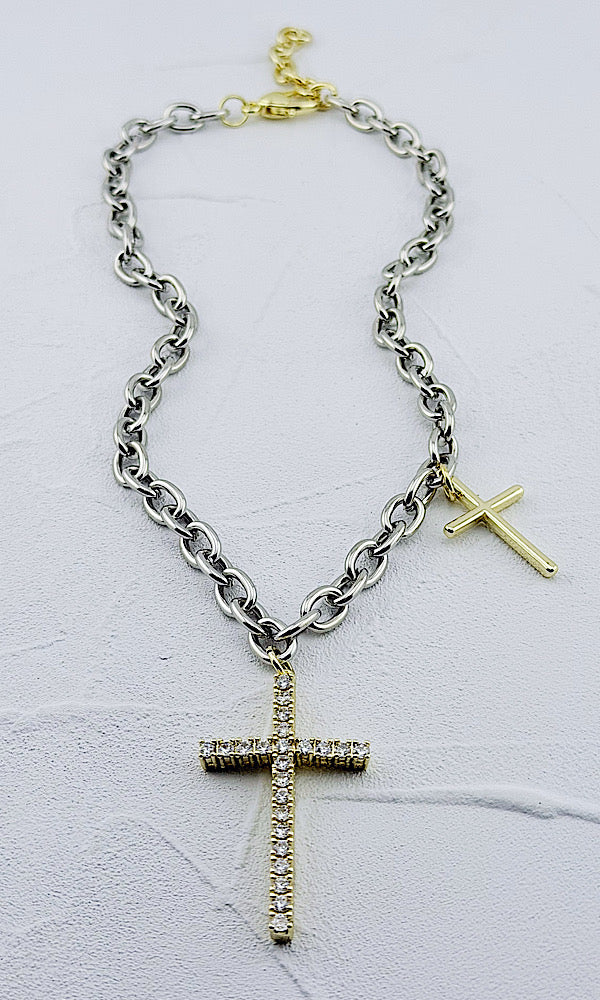 Boss Babe Cross Necklace