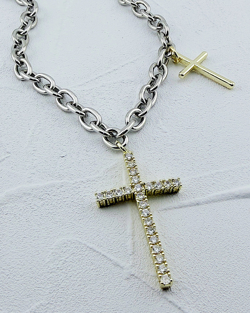 Boss Babe Cross Necklace