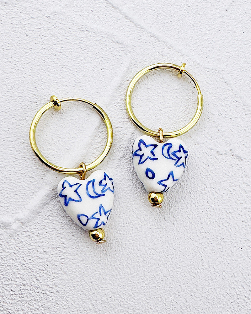 Moon & Stars Clip-On Hoops