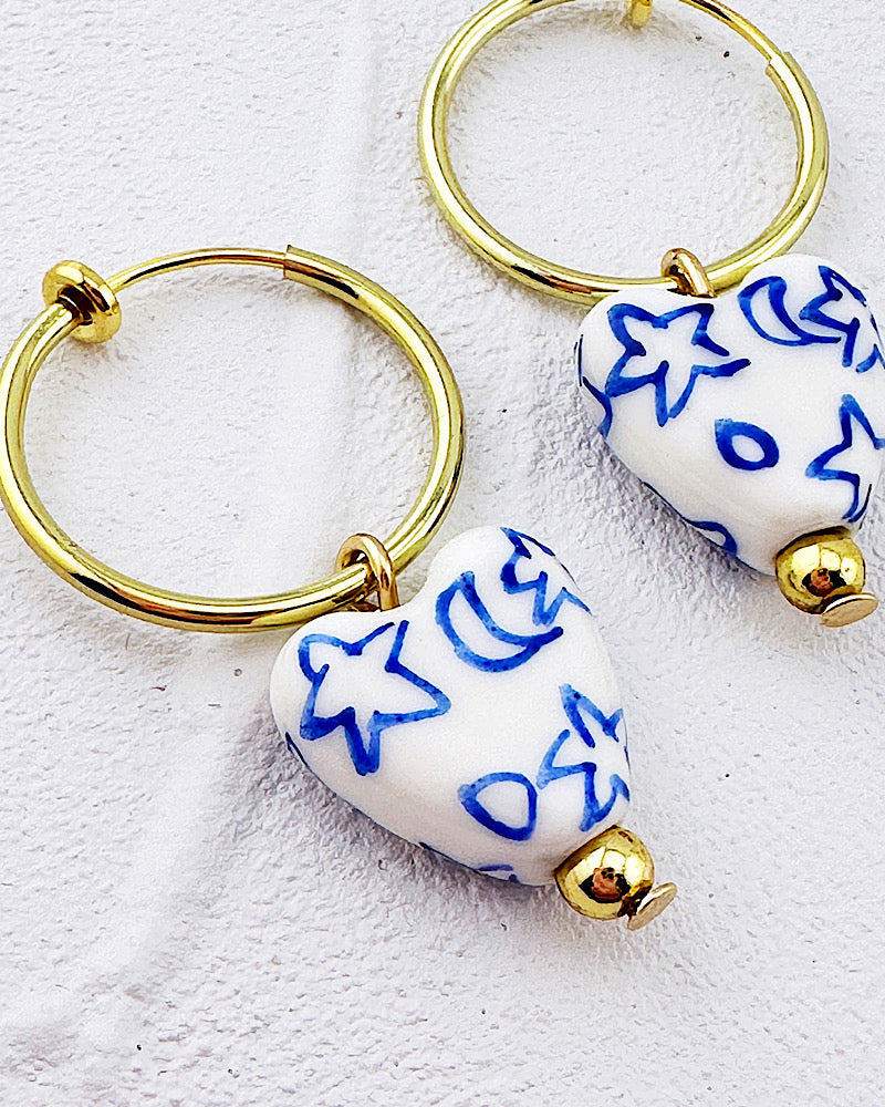 Moon & Stars Clip-On Hoops