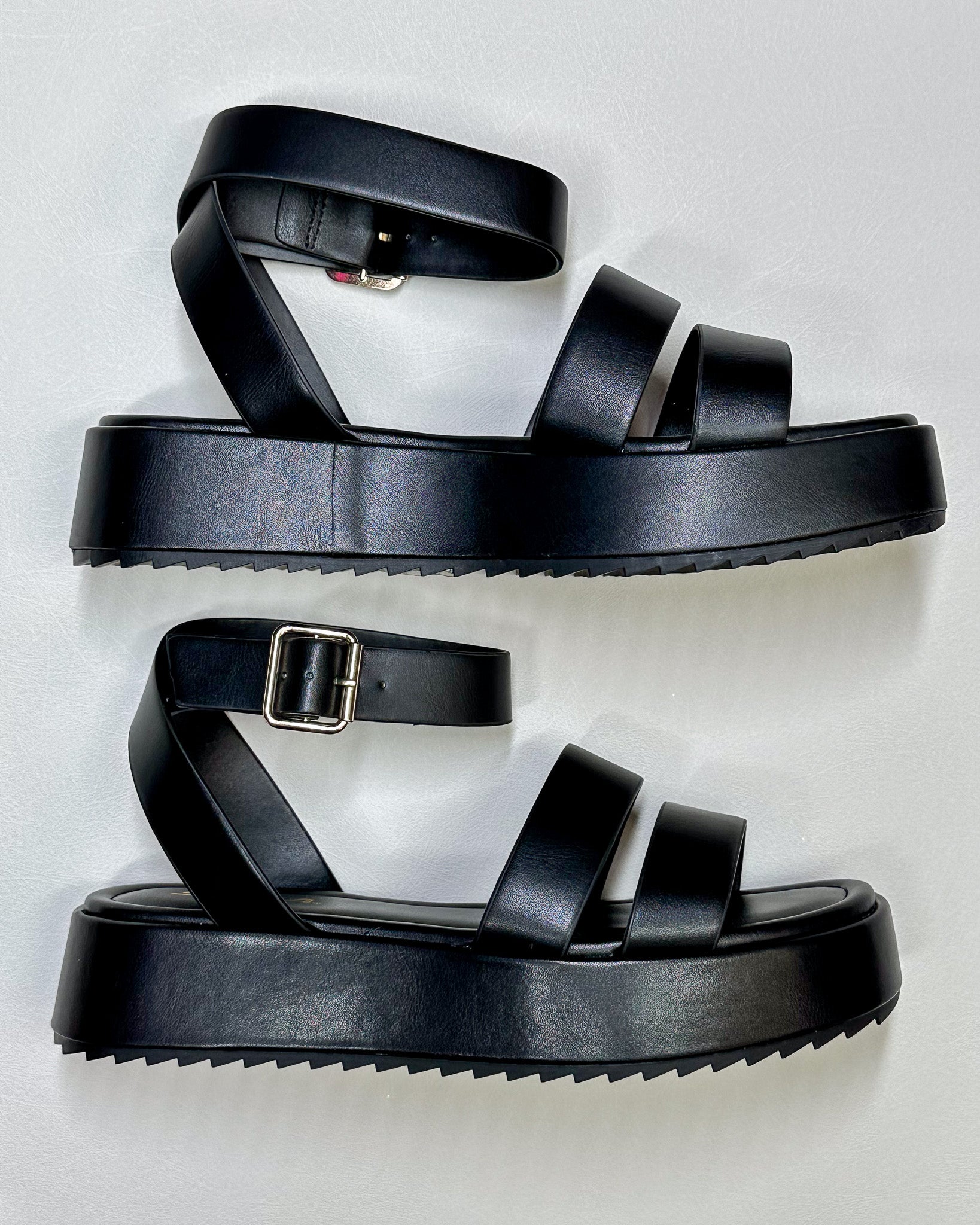 Soleful Steps Black Platform Sandals