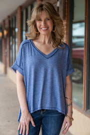 Must Have Navy Hacci V-Neck