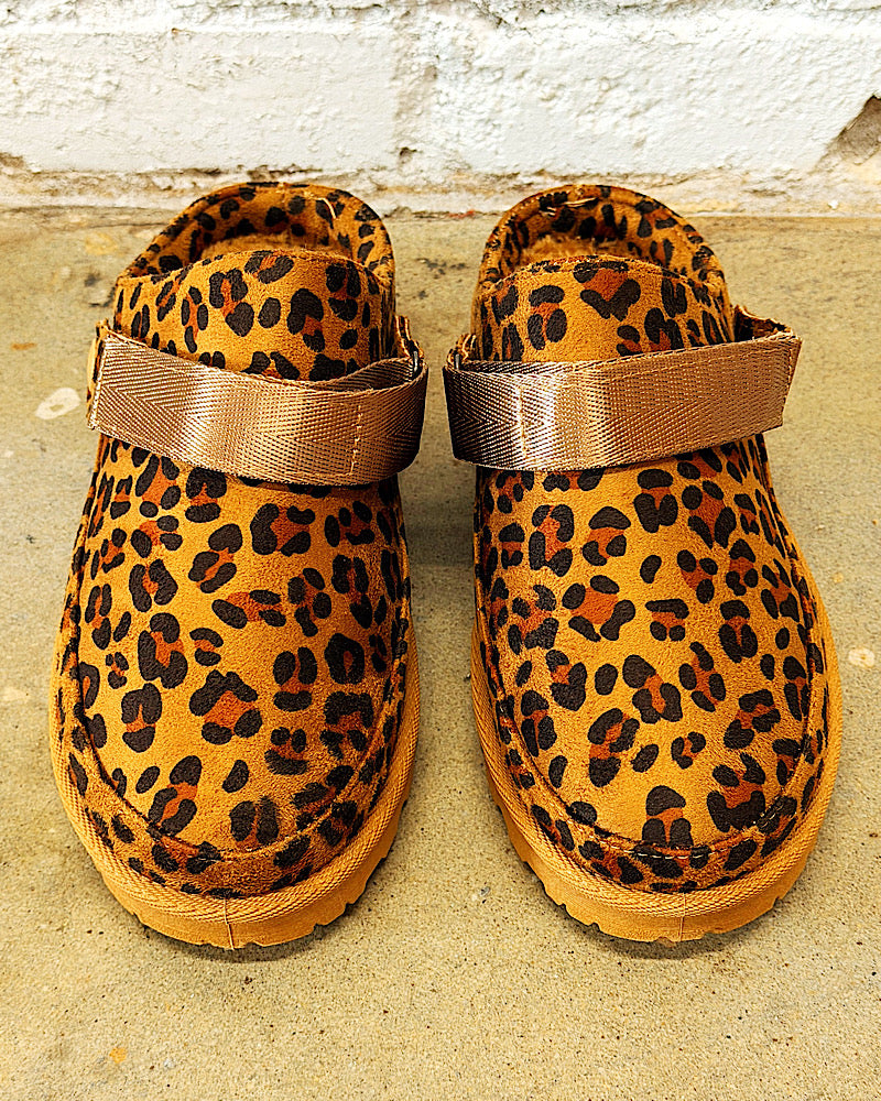 Selma Leopard Strappy Clogs