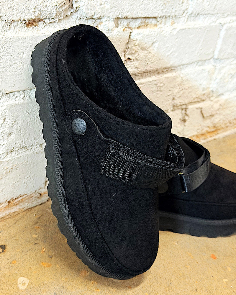 Selma Black Strappy Clogs