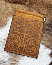 Nocona Scroll Cross Money Clip Wallet