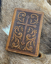 Nocona Scroll Cross Tri-Fold Wallet