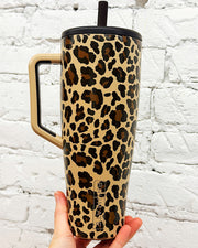 Leopard Latte 40oz Straw Tumbler - Limited Edition