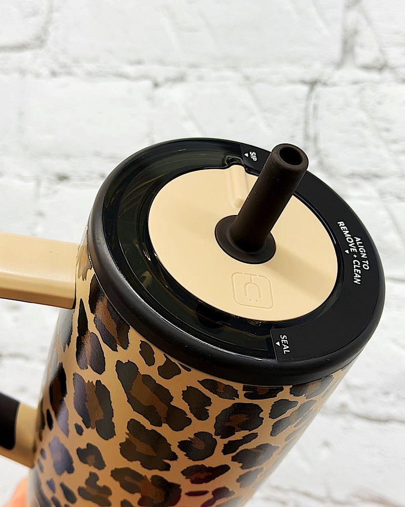 Leopard Latte 40oz Straw Tumbler - Limited Edition