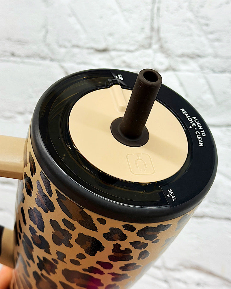 Leopard Latte 30oz Straw Tumbler - Limited Edition