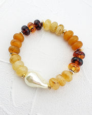 Tiana Tortoise & Pearl Bracelet