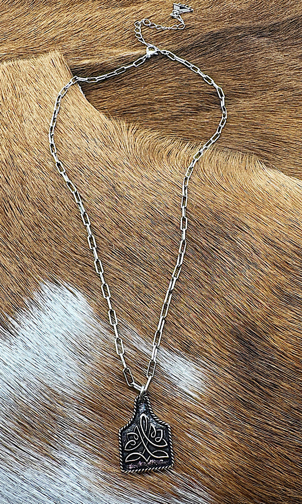 Sadie Cattle Tag Necklace