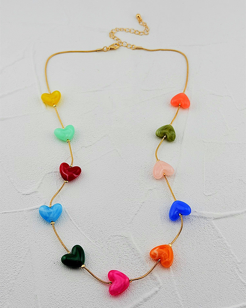 Cosmic Color Heart Necklace