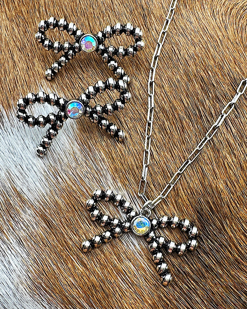 Belle Iridescent Bow Necklace