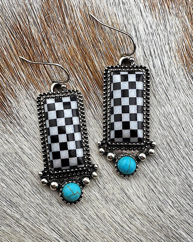 Shiloh Check Earrings