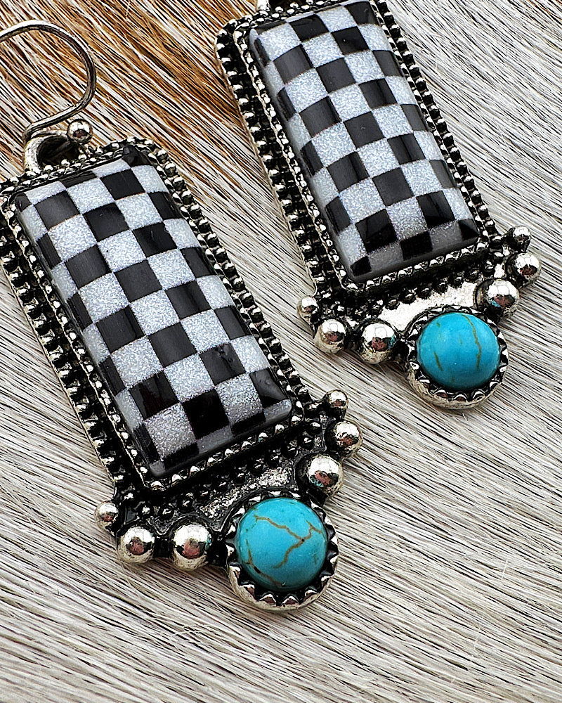 Shiloh Check Earrings