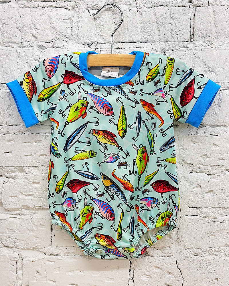 Rainbow Fishing Lure Onesie
