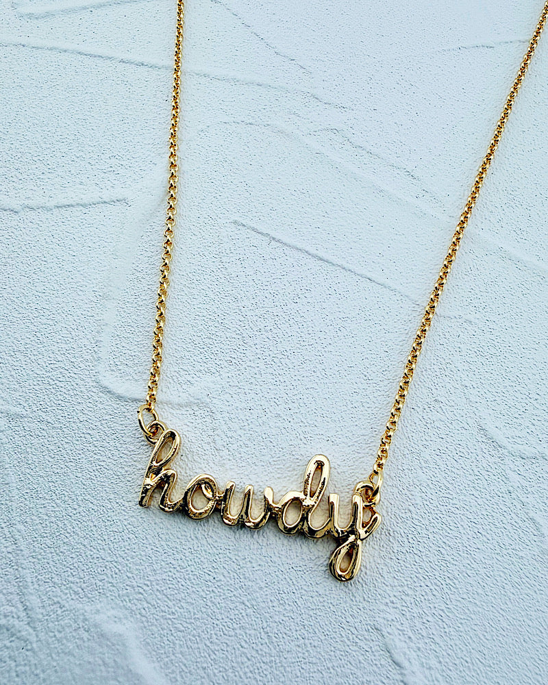 Howdy Cursive Necklace