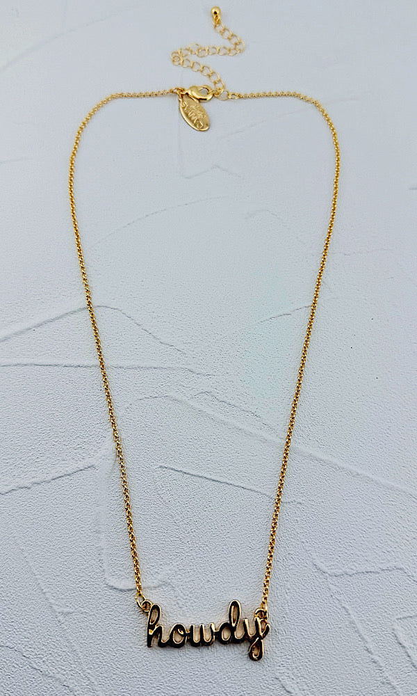 Howdy Cursive Necklace