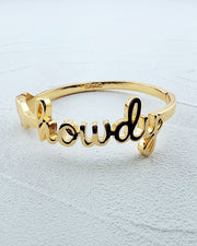 Howdy Cursive Hinged Bangle