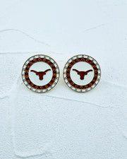 Texas Longhorns Pave Button Studs