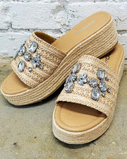 Beachy Glam Platform Slides