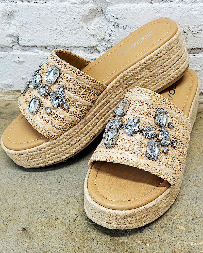 Beachy Glam Platform Slides