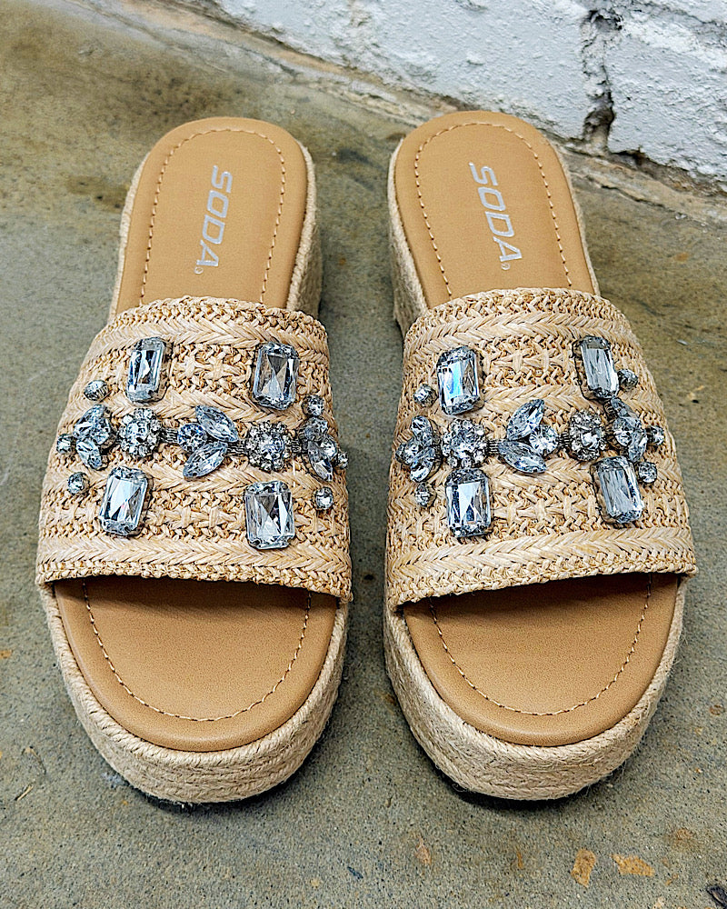 Beachy Glam Platform Slides