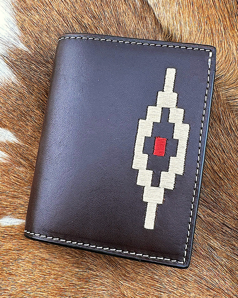 3D Brown Southwest Tri-Fold Wallet