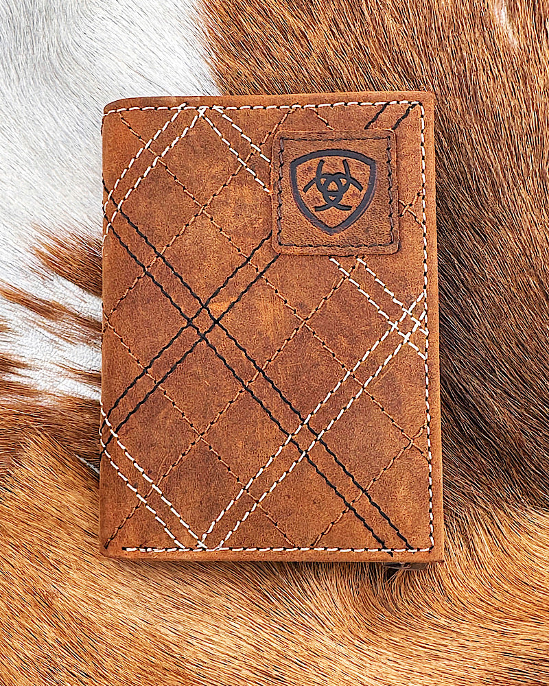 Ariat Cross Stitch Tri-Fold Wallet