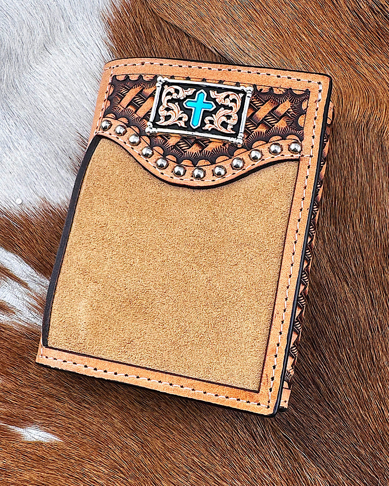 3D Cross Concho Tri-Fold Wallet