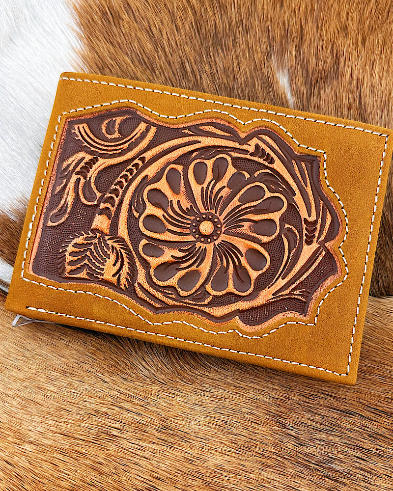 3D Floral Embossed Bi-Fold Wallet