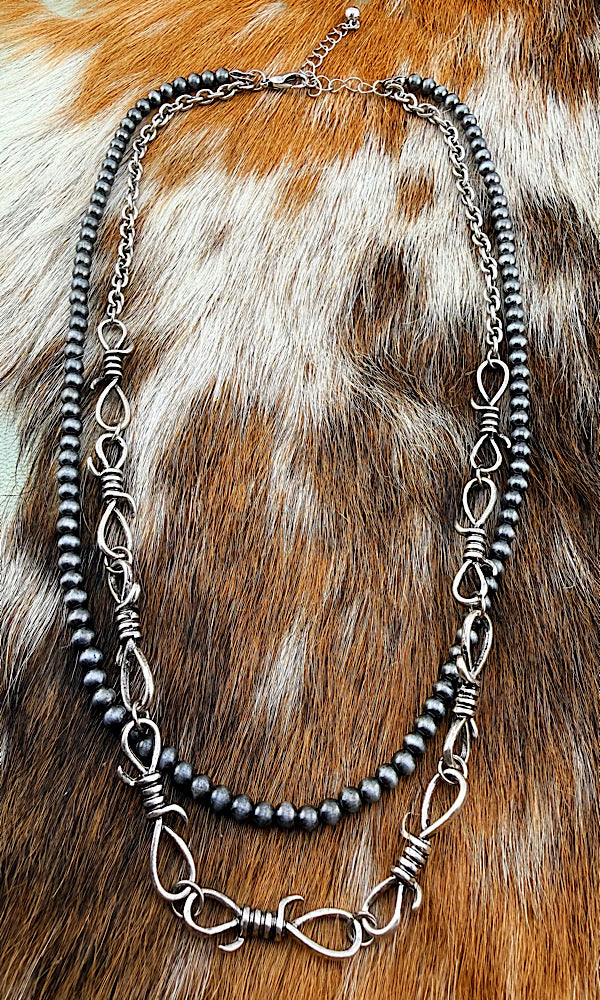 Barbed Wire Layer Necklace
