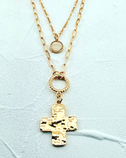 Layered Luxe Cross Necklace
