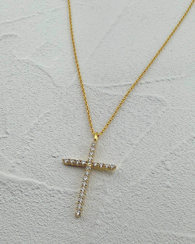 Saintly Sparkle Cross Necklace