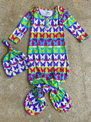 Butterfly Kisses Tie Gown Set