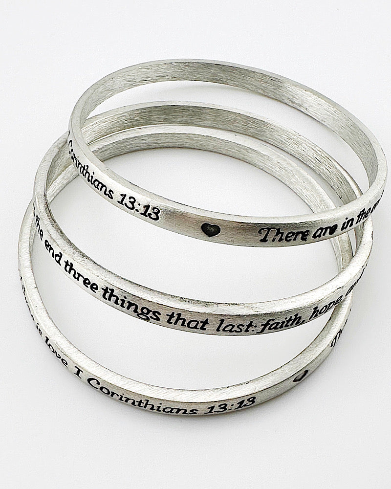 Faith, Hope & Love Message Bangle