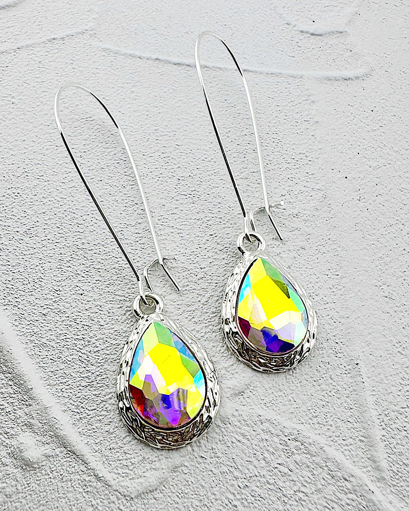 Priscilla Silver Iridescent Earrings