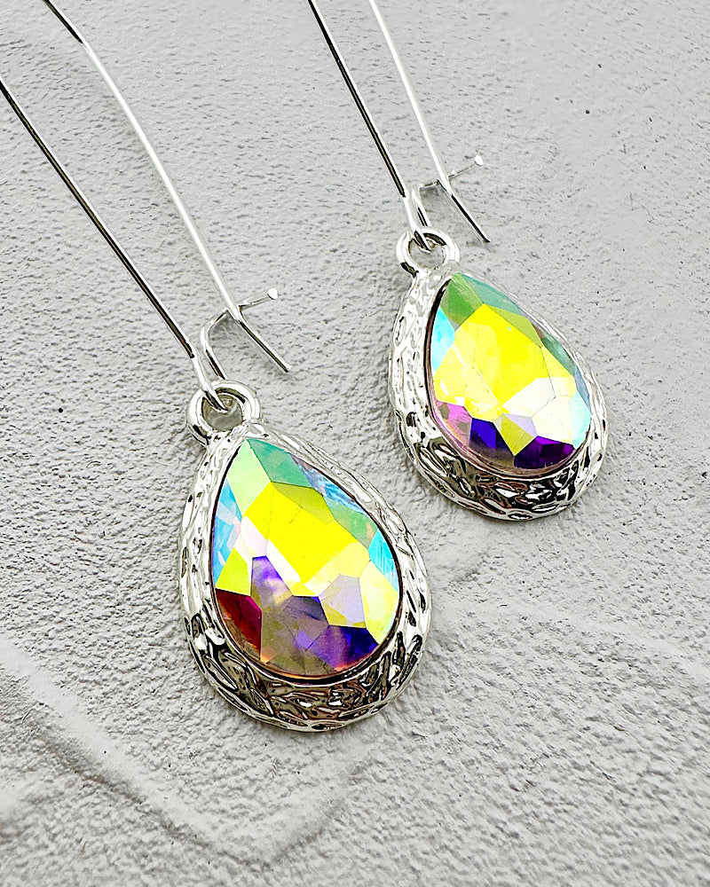Priscilla Silver Iridescent Earrings