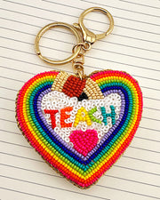 Teach Rainbow Pencil Keychain