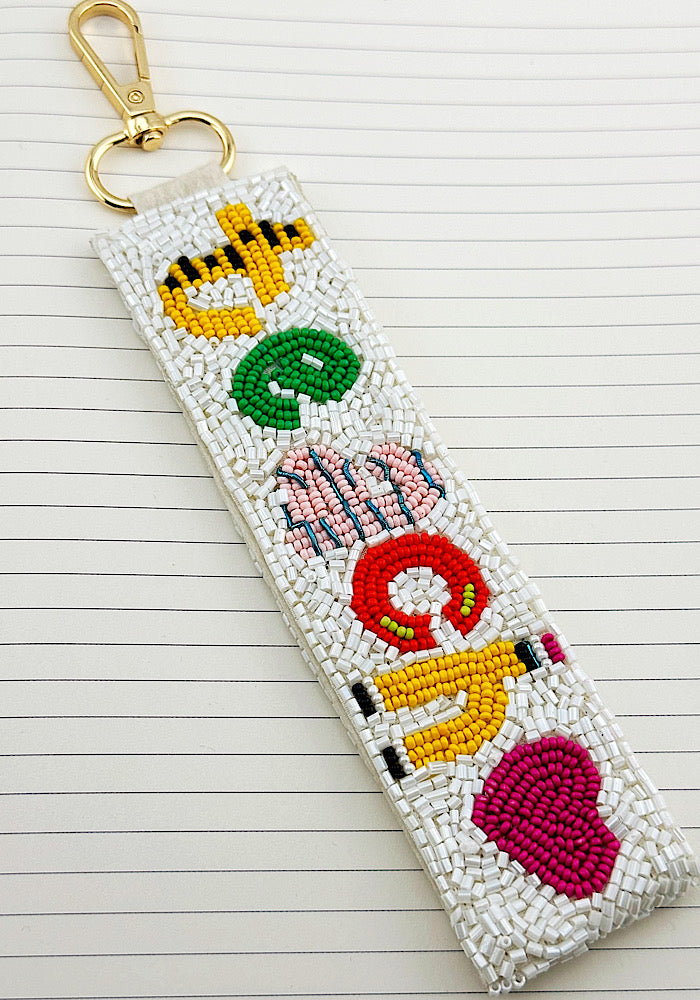 Back To School Wristlet/Key Clip