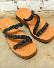 Southern Charm Black Sandals