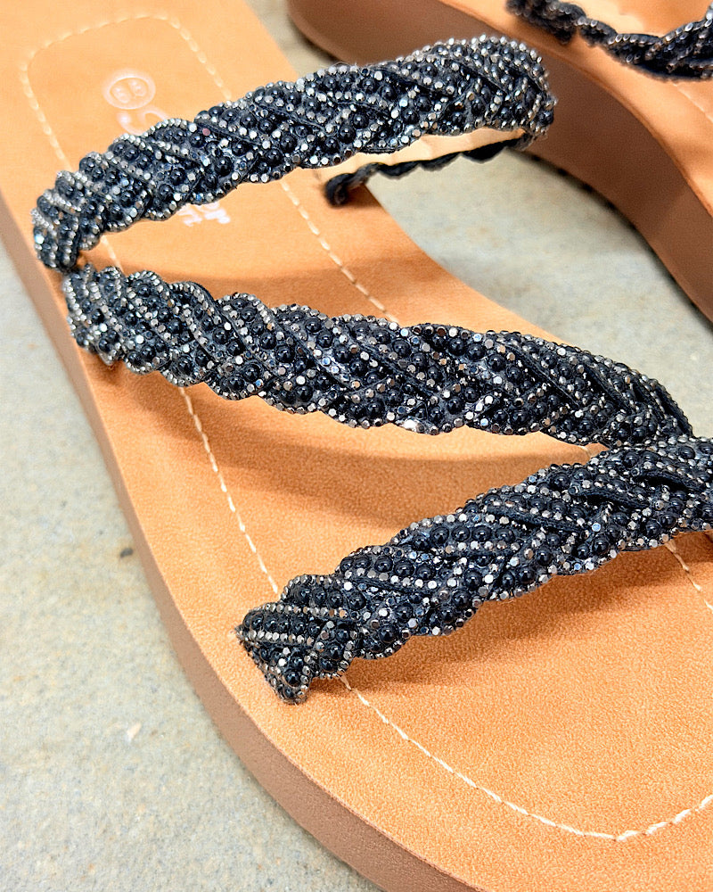Southern Charm Black Sandals
