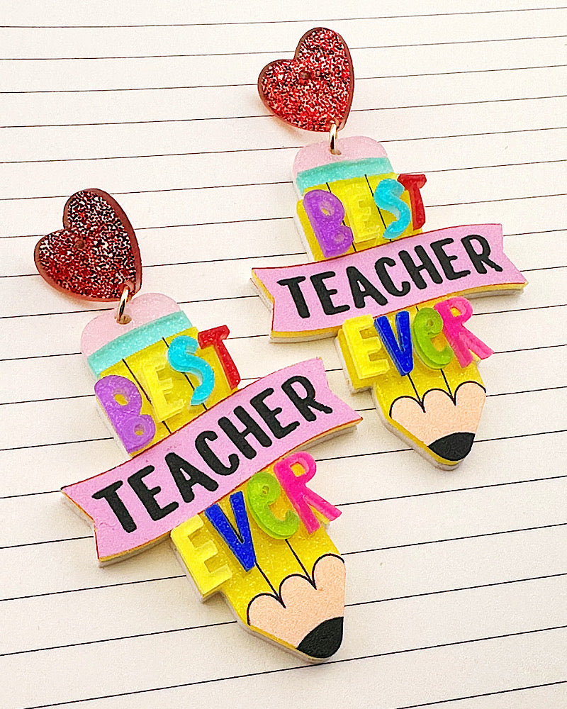 Best Teacher Ever Earrings