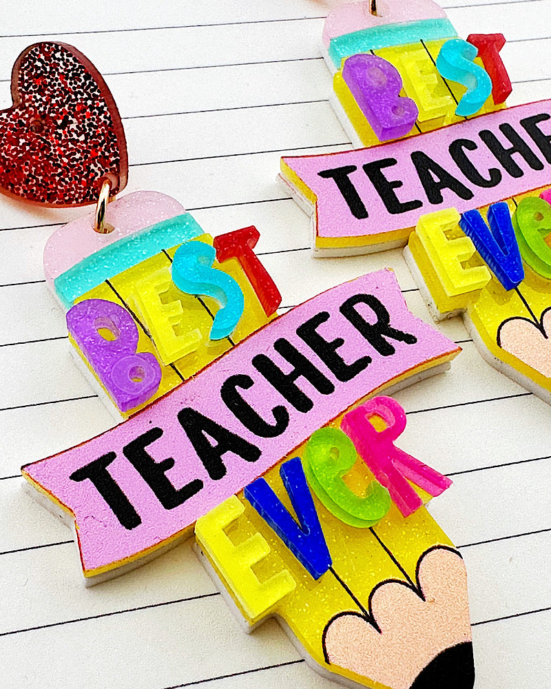 Best Teacher Ever Earrings