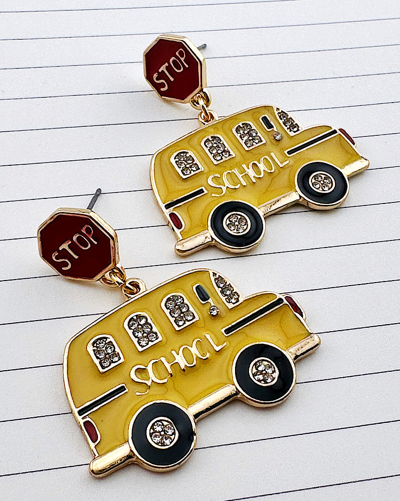 School Bus Earrings