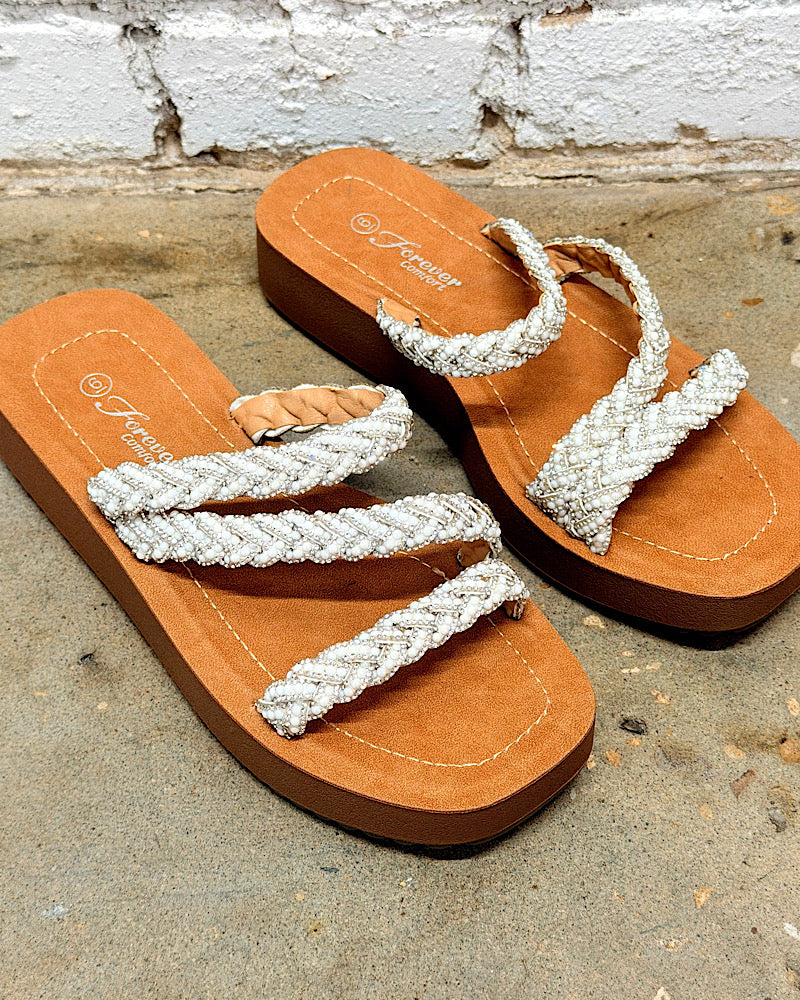 Southern Charm White Sandals