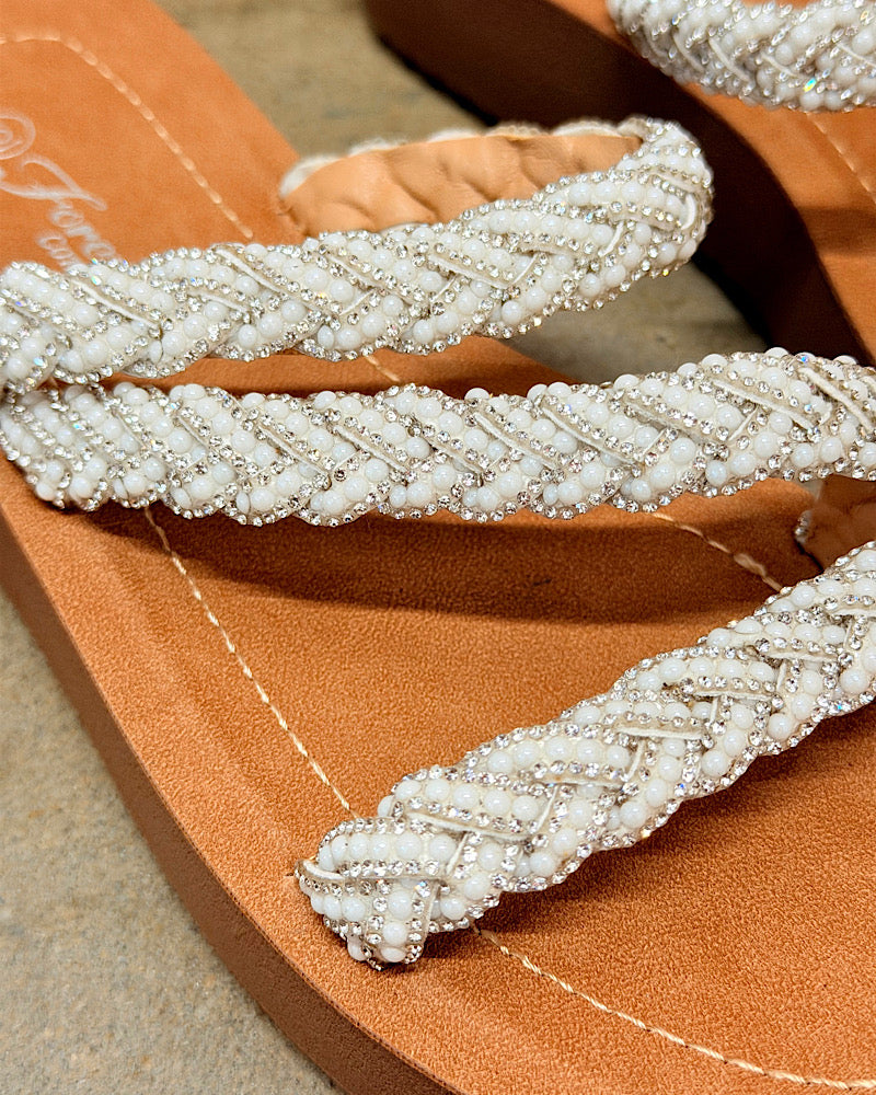Southern Charm White Sandals